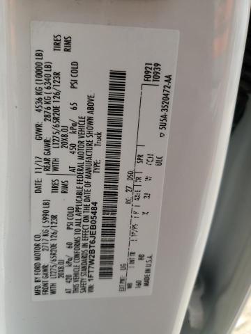 1FT7W2BT6JEB05484 - 2018 FORD F250 SUPER DUTY أبيض صورة 13