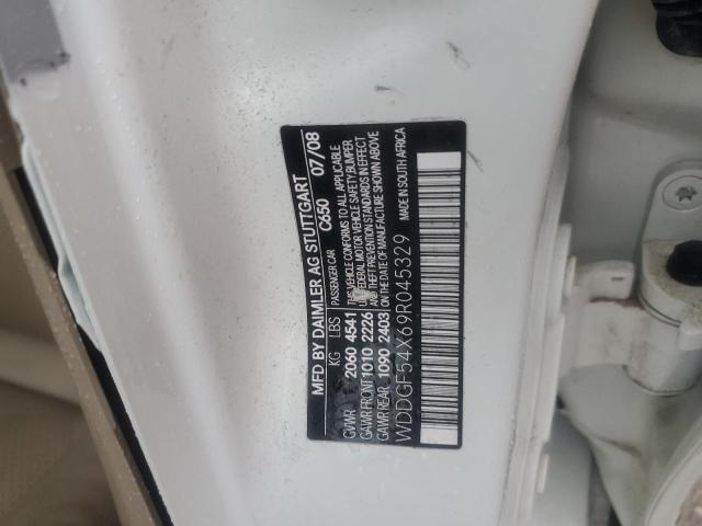 WDDGF54X69R045329 - 2009 MERCEDES-BENZ C 300 WHITE photo 12