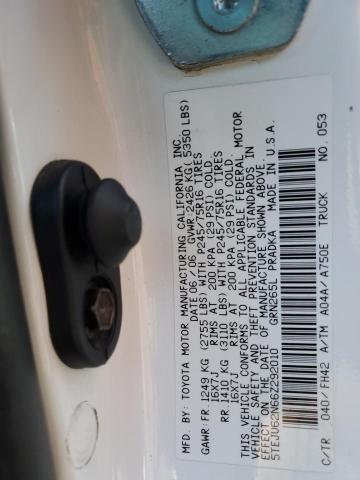 5TEJU62N66Z292010 - 2006 TOYOTA TACOMA DOUBLE CAB PRERUNNER WHITE photo 12