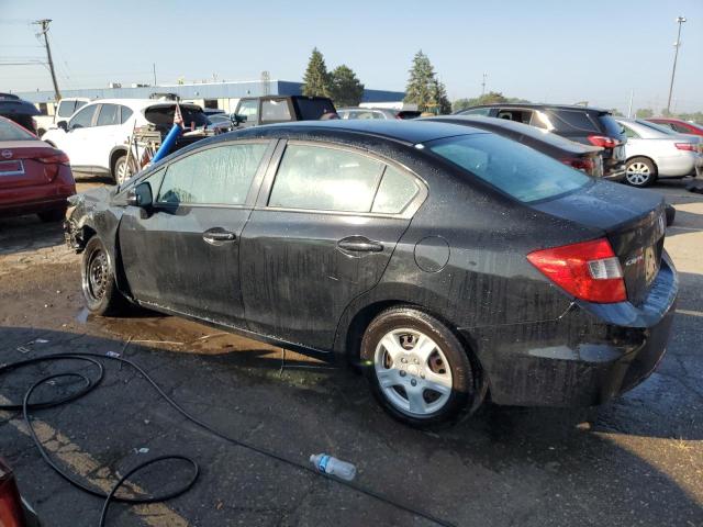2HGFB2F51CH329374 - 2012 HONDA CIVIC LX BLACK photo 2