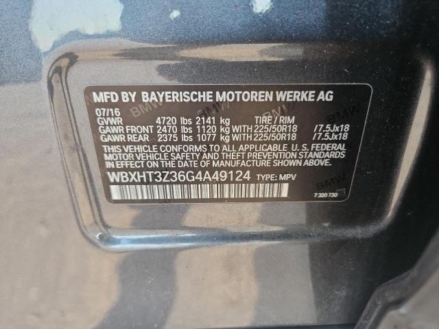 WBXHT3Z36G4A49124 - 2016 BMW X1 XDRIVE28I GRAY photo 13