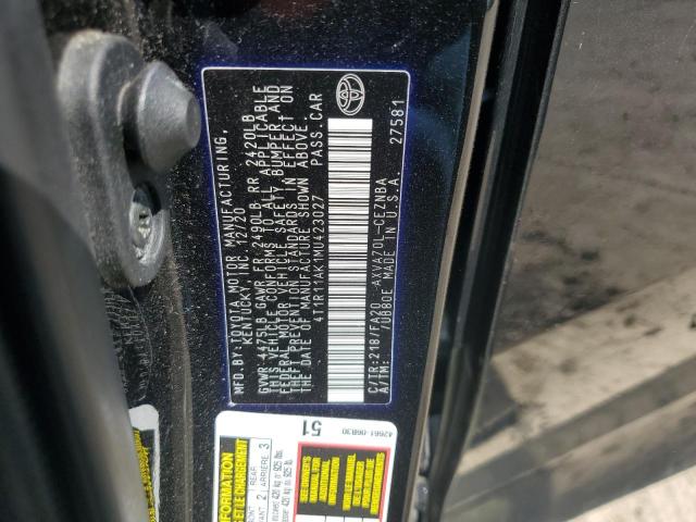 4T1R11AK1MU423027 - 2021 TOYOTA CAMRY LE BLACK photo 12