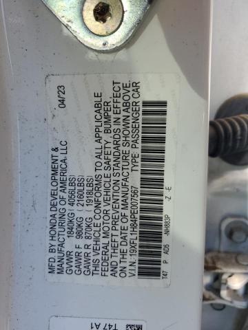 19XFL1H84PE007567 - 2023 HONDA CIVIC SPORT TOURING WHITE photo 12