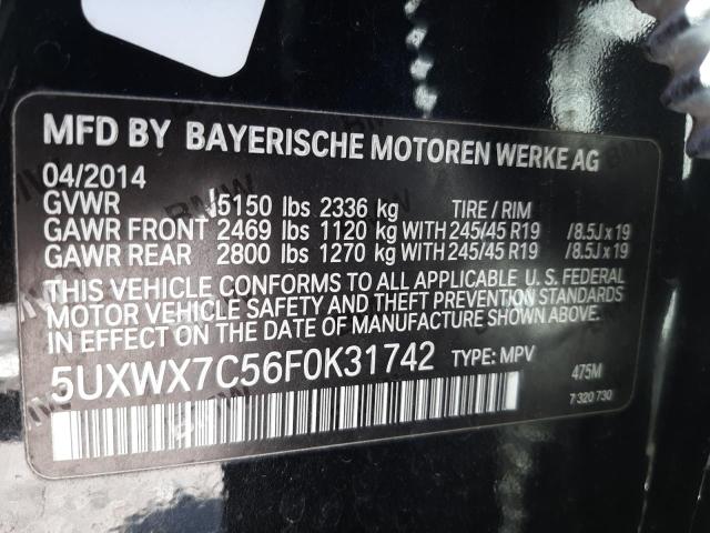 5UXWX7C56F0K31742 - 2015 BMW X3 XDRIVE35I BLACK photo 13