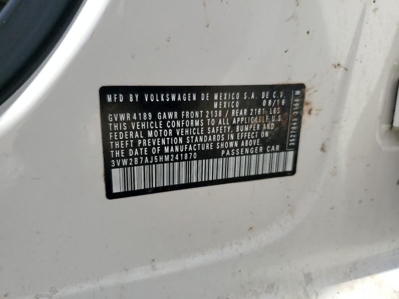 3VW2B7AJ5HM241870 - 2017 VOLKSWAGEN JETTA S Ağ foto 12