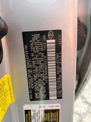 4T1BF3EK2BU753216 - 2011 TOYOTA CAMRY BASE SILVER photo 12