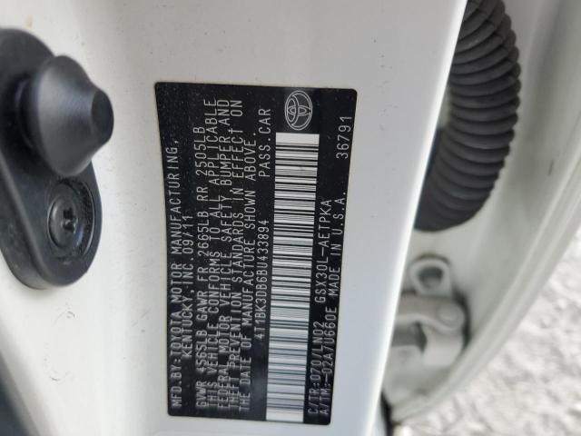 4T1BK3DB6BU433894 - 2011 TOYOTA AVALON BASE Beyaz fotoğraf 12