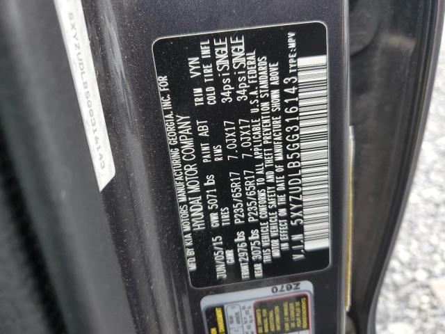 5XYZUDLB5GG316143 - 2016 HYUNDAI SANTA FE S Bleu photo 13