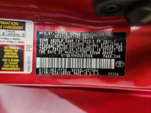 4T1BK1FK4DU537059 - 2013 TOYOTA CAMRY SE წითელი ფოტო 13