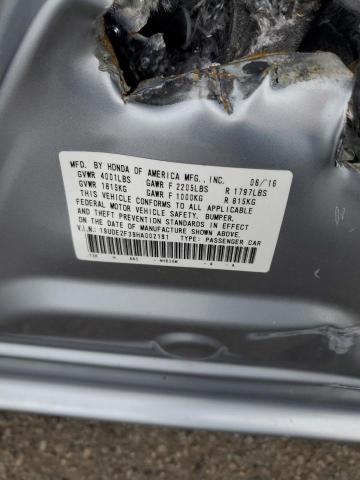 19UDE2F39HA002191 - 2017 ACURA ILX BASE WATCH PLUS SILVER photo 12