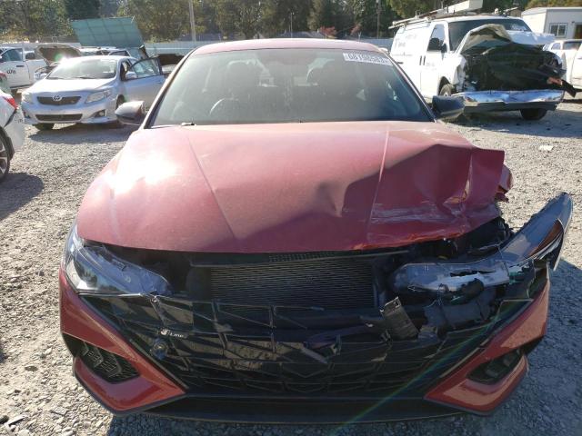 KMHLR4AF7MU181606 - 2021 HYUNDAI ELANTRA N LINE RED photo 5