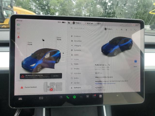 5YJYGDEE0LF020619 - 2020 TESLA MODEL Y BLUE photo 9