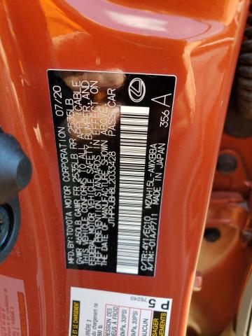 JTHP9JBH8L2033428 - 2020 LEXUS UX 250H ORANGE photo 12