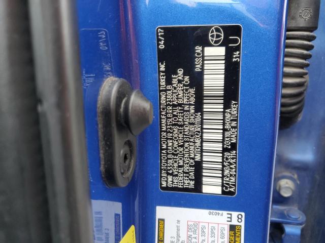 NMTKHMBX2JR011064 - 2018 TOYOTA C-HR XLE BLUE photo 13