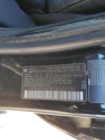 WBADN63473GS57167 - 2002 BMW 540 I AUTOMATIC BLACK photo 12