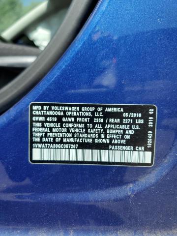 1VWAT7A30GC057267 - 2016 VOLKSWAGEN PASSAT S Көк фото 13