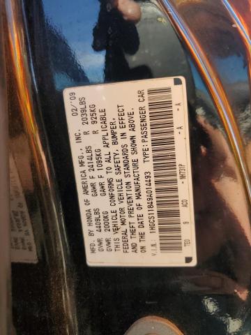1HGCS11849A014493 - 2009 HONDA ACCORD EXL 黑色 照片 13