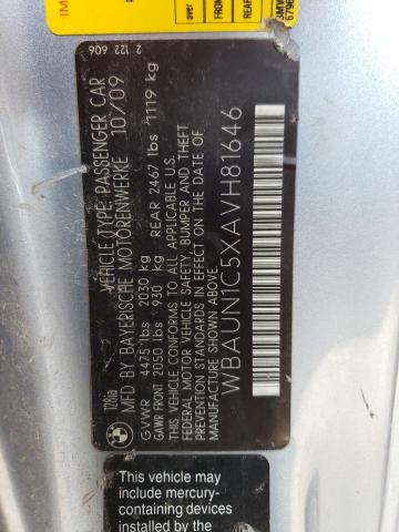 WBAUN1C5XAVH81646 - 2010 BMW 128 I BLUE photo 12