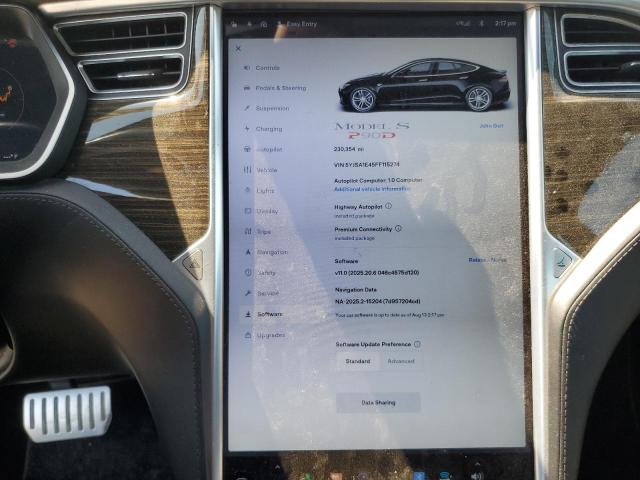 5YJSA1E45FF115274 - 2015 TESLA MODEL S Սև լուսանկար 9