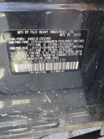 JF2SJADC9GH475370 - 2016 SUBARU FORESTER 2.5I PREMIUM BLACK photo 12