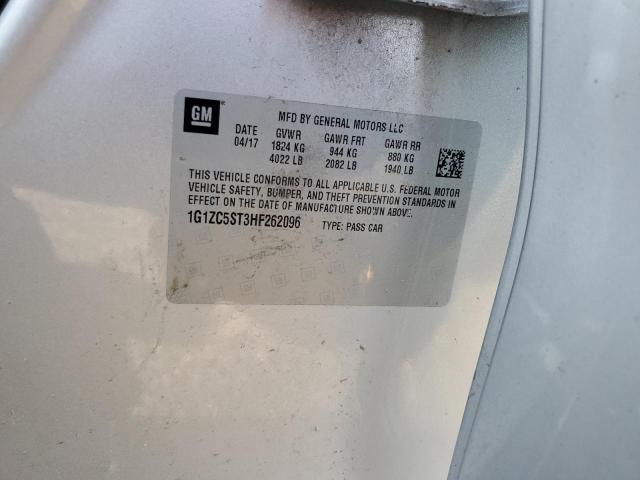 1G1ZC5ST3HF262096 - 2017 CHEVROLET MALIBU LS Gümüş foto 12