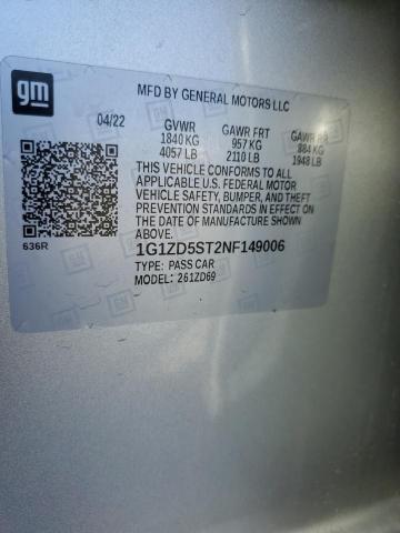 1G1ZD5ST2NF149006 - 2022 CHEVROLET MALIBU LT SILVER photo 12