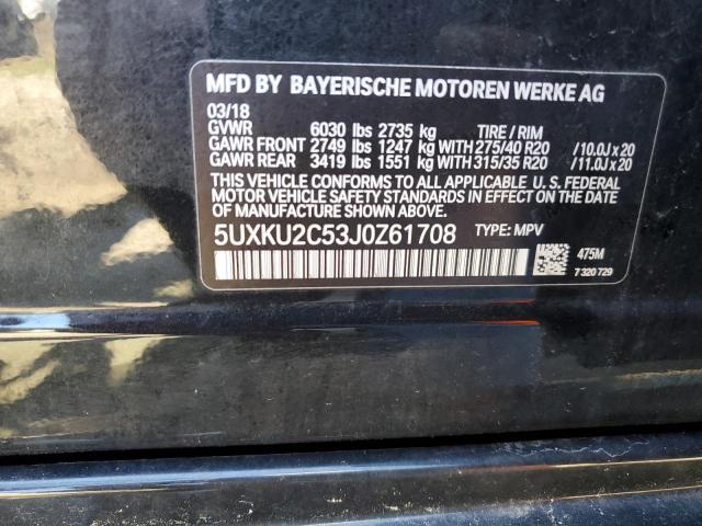 5UXKU2C53J0Z61708 - 2018 BMW X6 XDRIVE35I BLACK photo 12