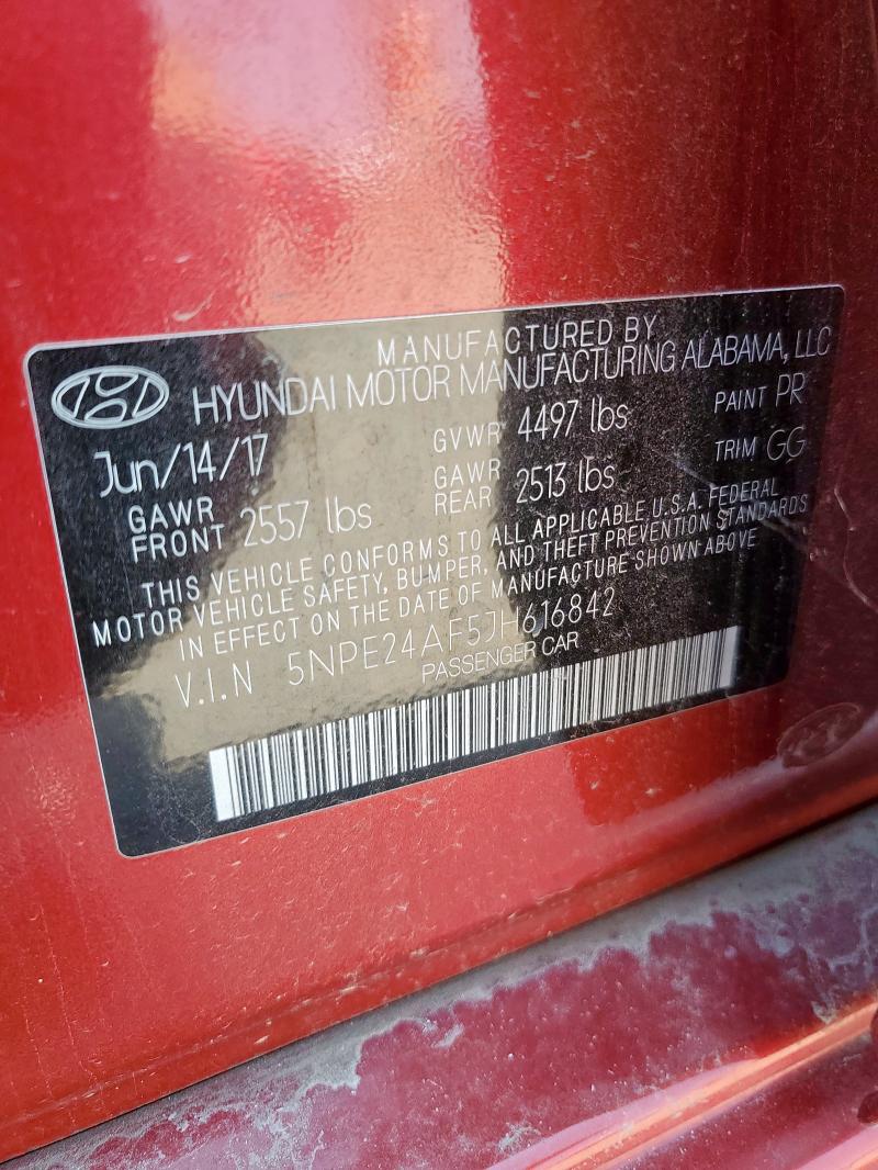 5NPE24AF5JH616842 - 2018 HYUNDAI SONATA SE RED photo 13