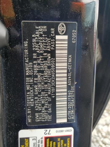 4T1BF3EK2AU509502 - 2010 TOYOTA CAMRY BASE Qara foto 12