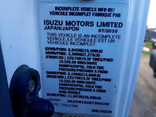 JALE5W164B7300100 - 2011 ISUZU NQR WHITE photo 13