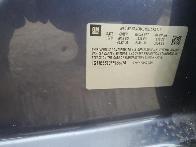 1G11B5SL0FF186074 - 2015 CHEVROLET MALIBU LS BLUE photo 12
