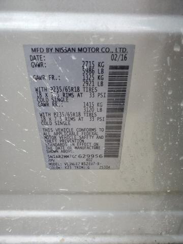 5N1AR2MM7GC629956 - 2016 NISSAN PATHFINDER S SILVER photo 14