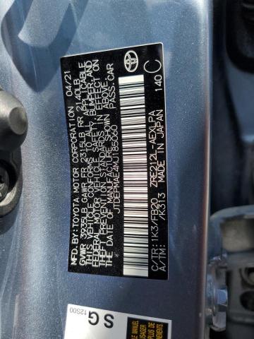 JTDEPMAE4MJ185060 - 2021 TOYOTA COROLLA LE BLUE photo 12