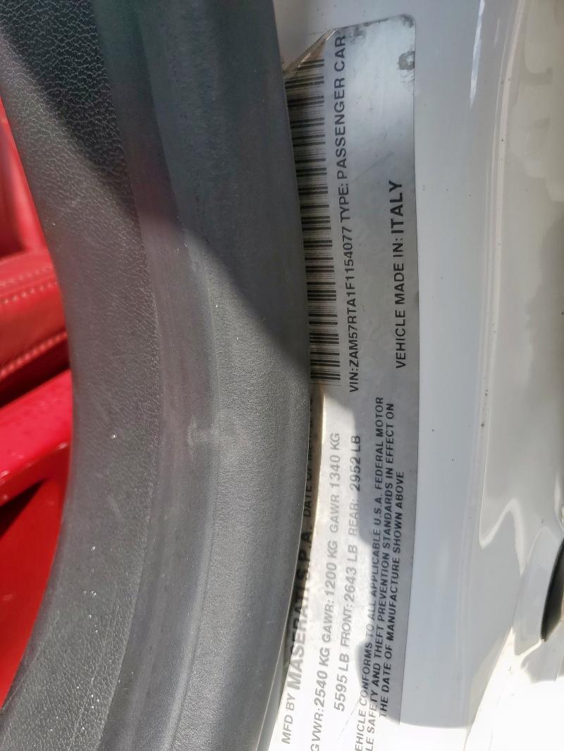 ZAM57RTA1F1154077 - 2015 MASERATI GHIBLI S أبيض صورة 12