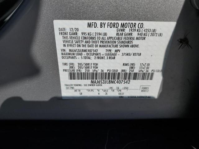 MAJ6S3JL8MC407542 - 2021 FORD ECOSPORT SES SILVER photo 14