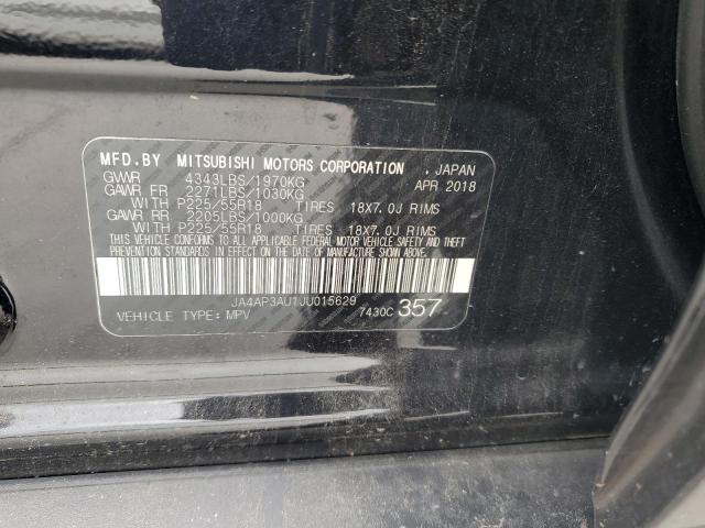 JA4AP3AU1JU015629 - 2018 MITSUBISHI OUTLANDER ES Negro foto 12