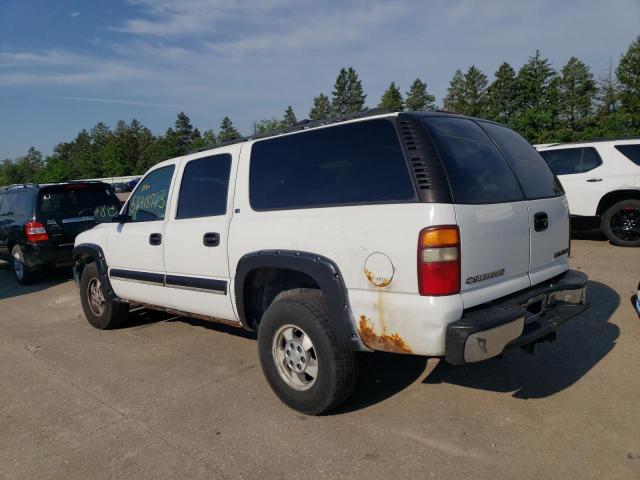 1GNEC16T81J299664 - 2001 CHEVROLET SUBURBAN C1500 WHITE photo 2