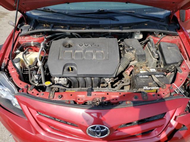 2T1BU4EE1CC884484 - 2012 TOYOTA COROLLA BASE RED photo 11