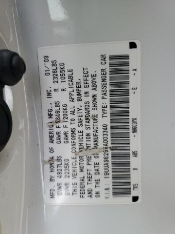 19UUA96299A003340 - 2009 ACURA TL WHITE photo 13