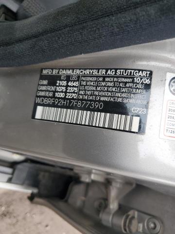 WDBRF92H17F877390 - 2007 MERCEDES-BENZ C 280 4MATIC SILVER photo 13