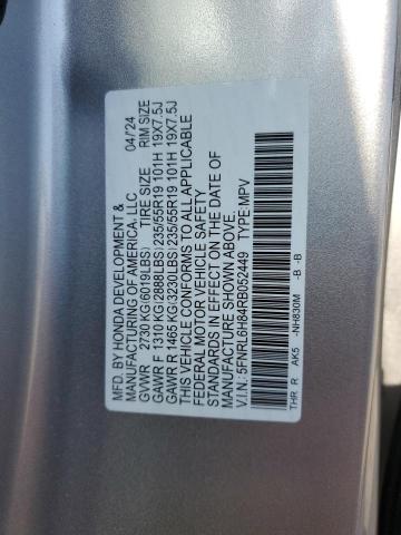 5FNRL6H84RB052449 - 2024 HONDA ODYSSEY TOURING 银色 照片 14