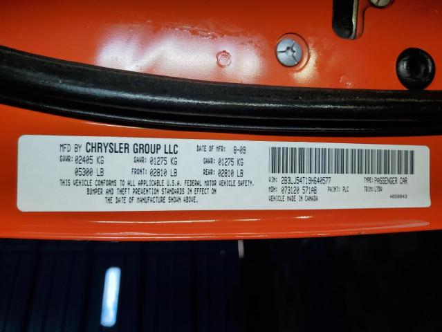 2B3LJ54T19H640577 - 2009 DODGE CHALLENGER R/T ORANGE photo 12