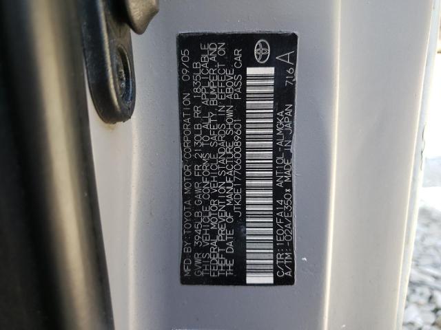 JTKDE177060089601 - 2006 TOYOTA SCION TC 灰色 照片 12