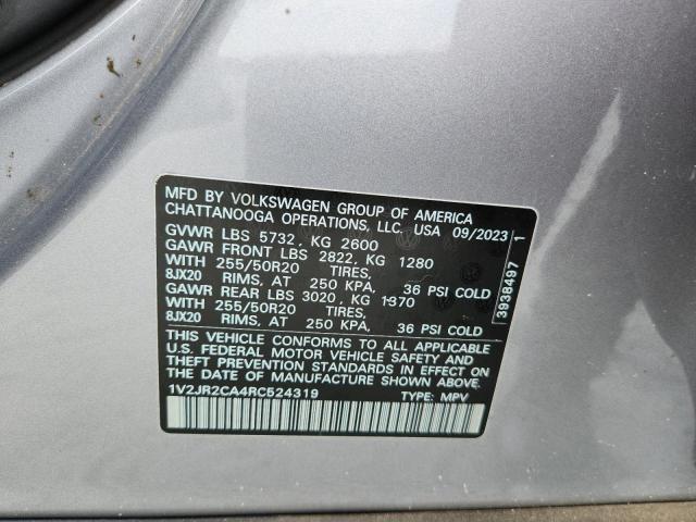 1V2JR2CA4RC524319 - 2024 VOLKSWAGEN ATLAS SE Gümüş fotoğraf 14