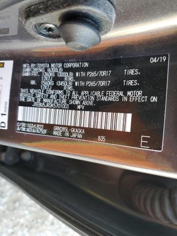 JTEBU5JR2K5701003 - 2019 TOYOTA 4RUNNER SR5/SR5 PREMIUM فحمي صورة 13