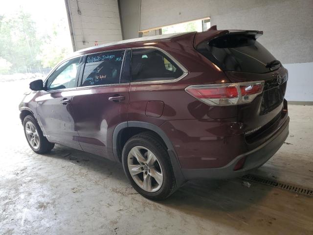 5TDDCRFH5GS014722 - 2016 TOYOTA HIGHLANDER HYBRID LIMITED BURGUNDY photo 2