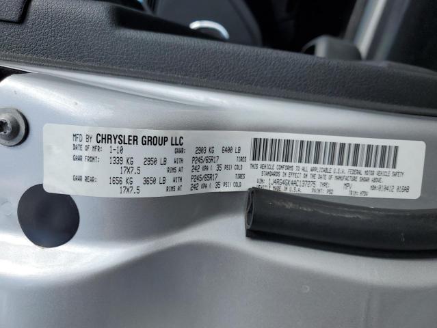 1J4RG4GK4AC137275 - 2010 JEEP COMMANDER SPORT ვერცხლისფერი ფოტო 13