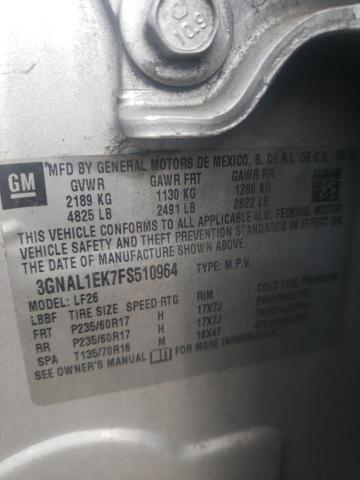 3GNAL1EK7FS510964 - 2015 CHEVROLET CAPTIVA LS 银色 照片 13