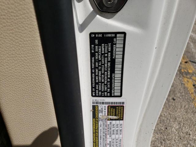 WVWFA7AH4AV014752 - 2010 VOLKSWAGEN EOS LUX 白色 照片 12