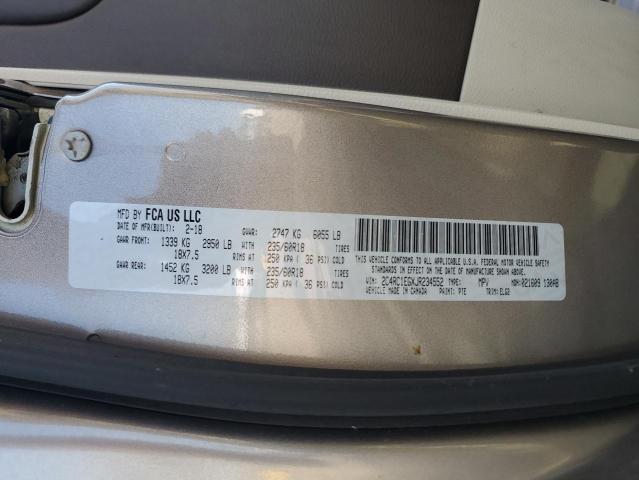 2C4RC1EGXJR234552 - 2018 CHRYSLER PACIFICA TOURING L PLUS GRAY photo 14